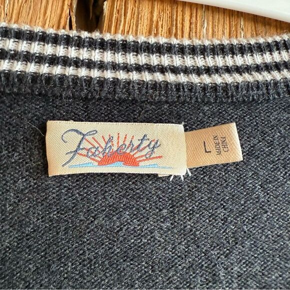 Faherty Surf Sweater In Multi Ski Stripe - Cotton/Cashmere Sz Large - Picture 5 of 7